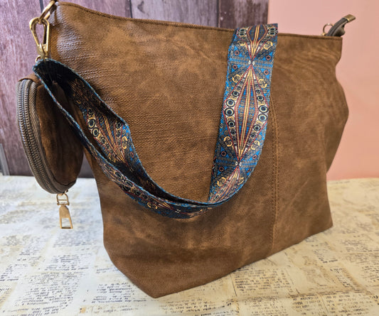 Guitar Strap Bag + Coin Purse - Peanut Brown