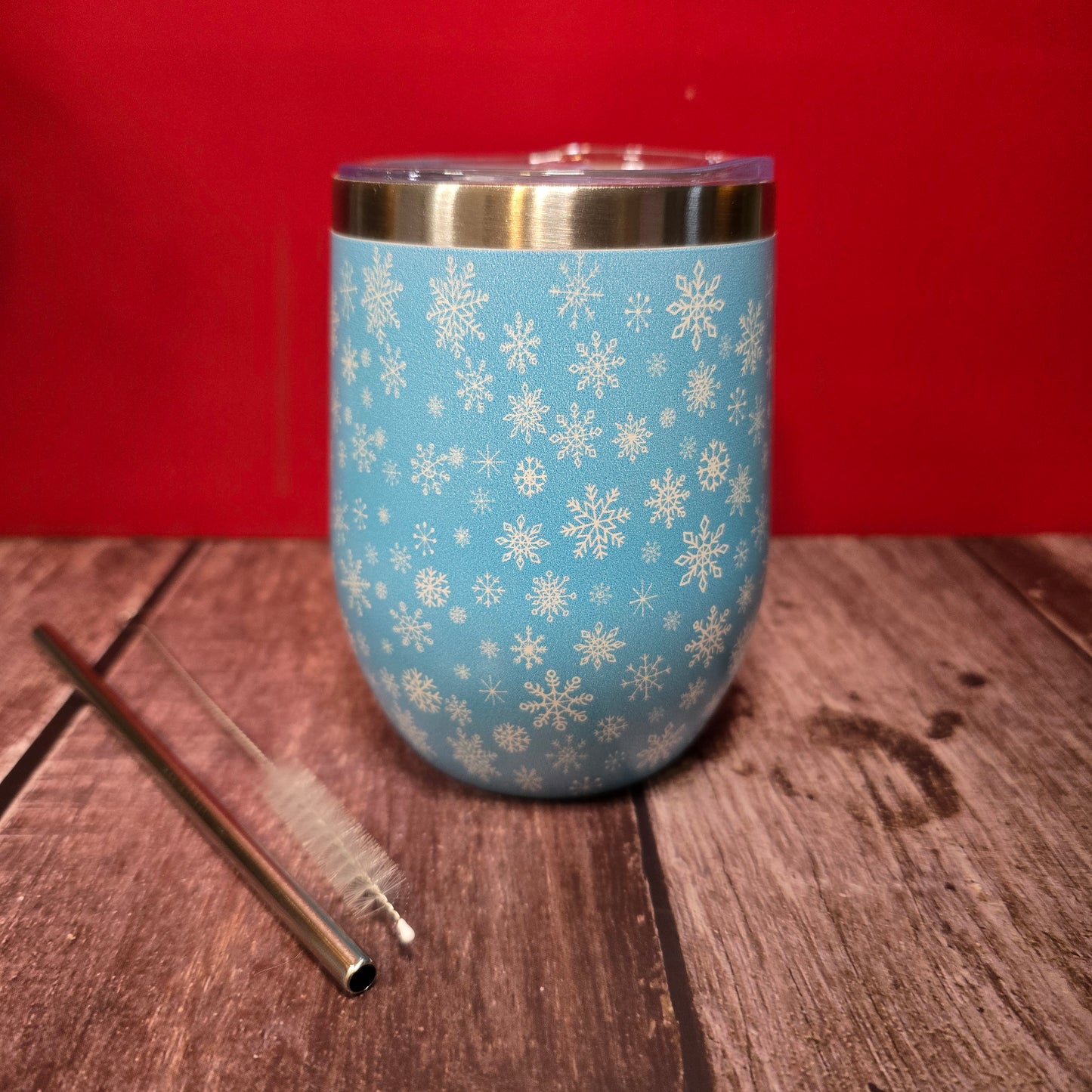 Christmas Wine Tumbler - Snowflakes