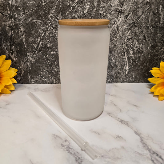 Custom 16 oz Frosted Glass Cup